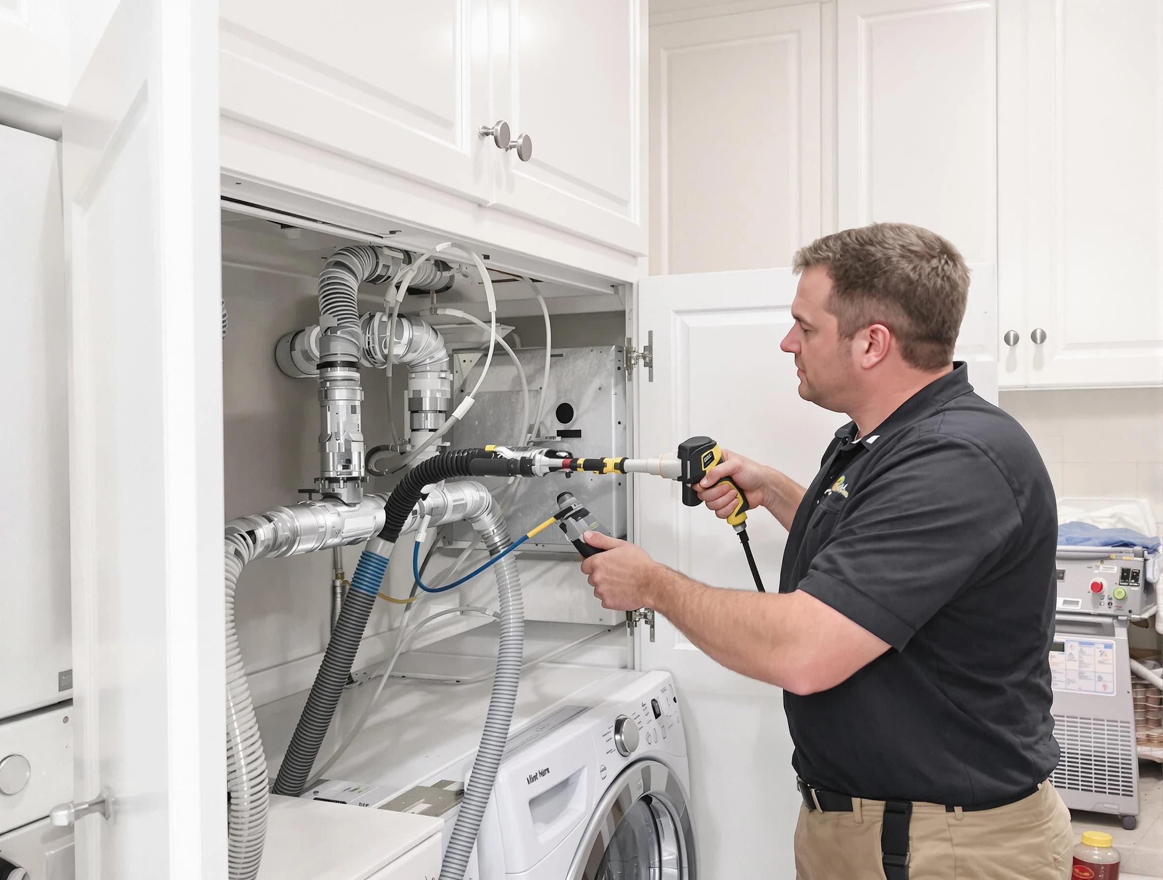Surprise Dryer Vent Cleaning professional removing severe blockage from a clogged dryer vent in Surprise
