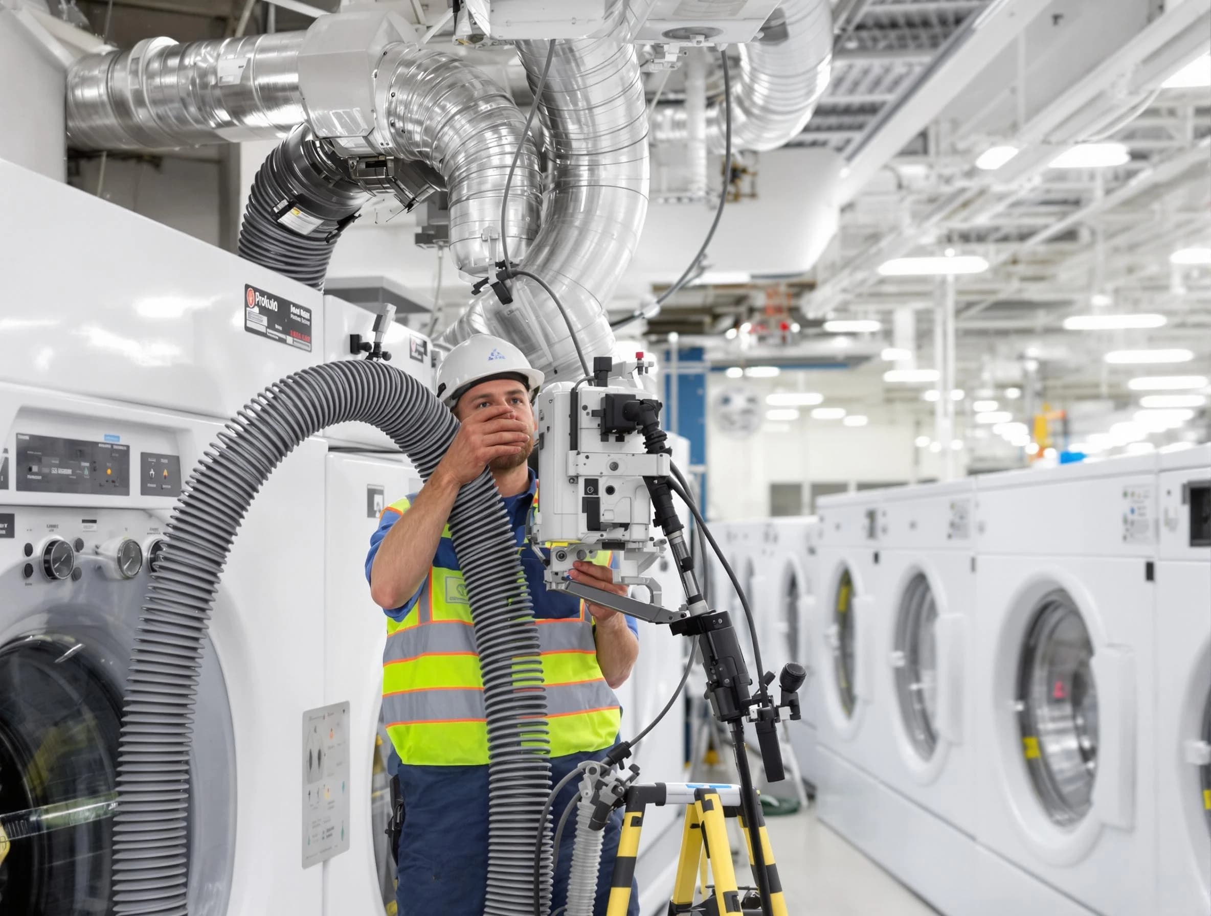 Surprise Dryer Vent Cleaning team performing commercial-grade dryer vent cleaning at a business facility in Surprise