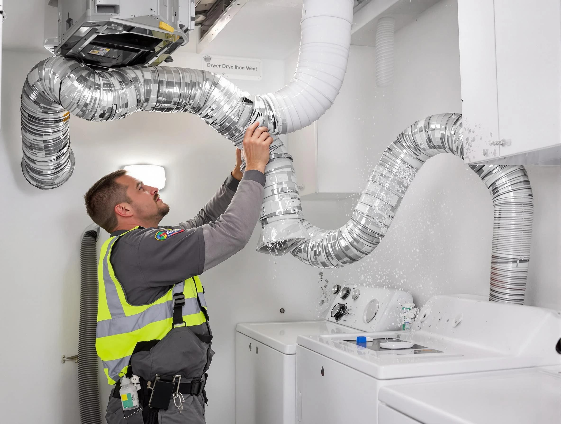 Surprise Dryer Vent Cleaning technician performing detailed dryer exhaust vent cleaning at a home in Surprise