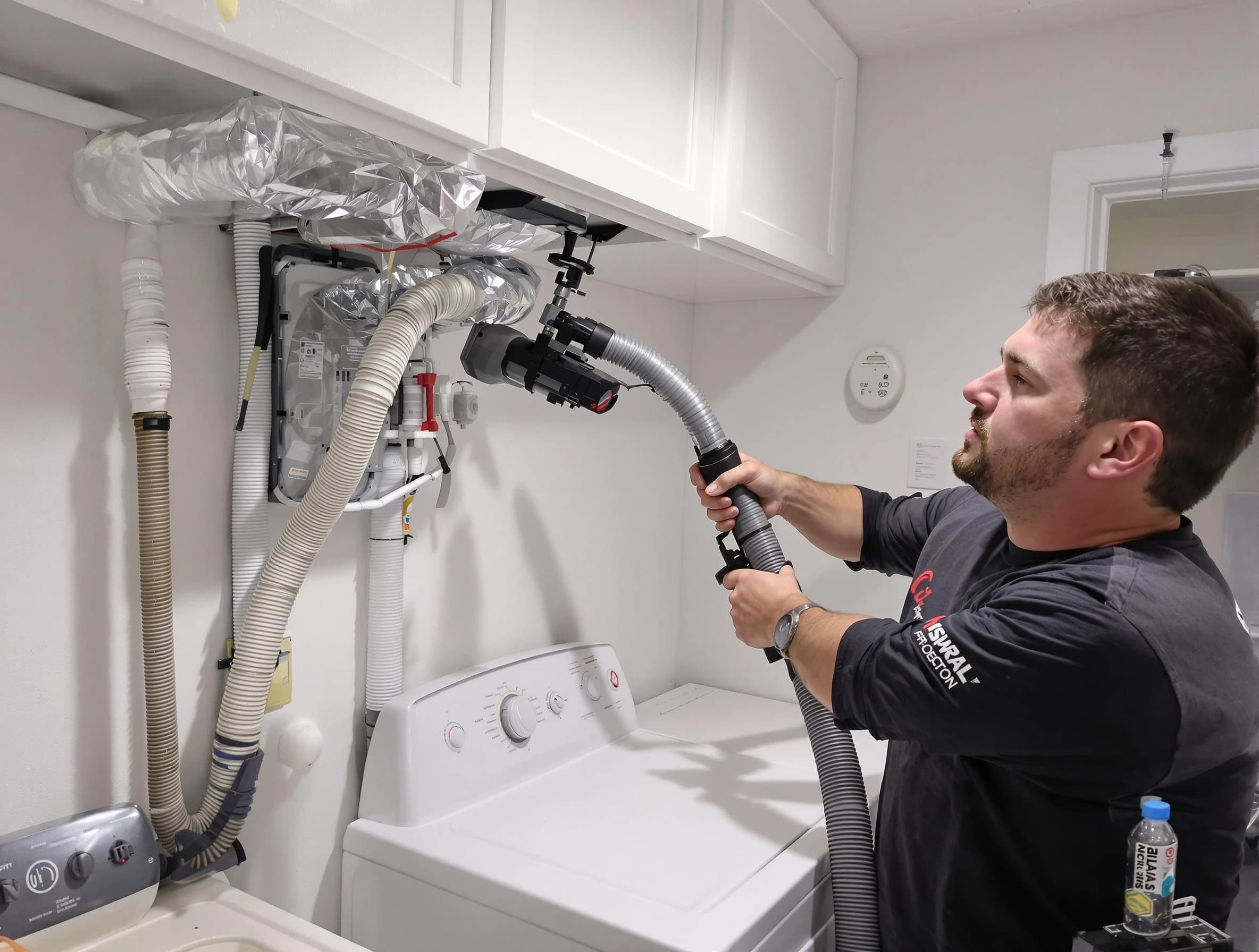 Surprise Dryer Vent Cleaning certified technician performing safety-focused gas dryer vent cleaning in Surprise