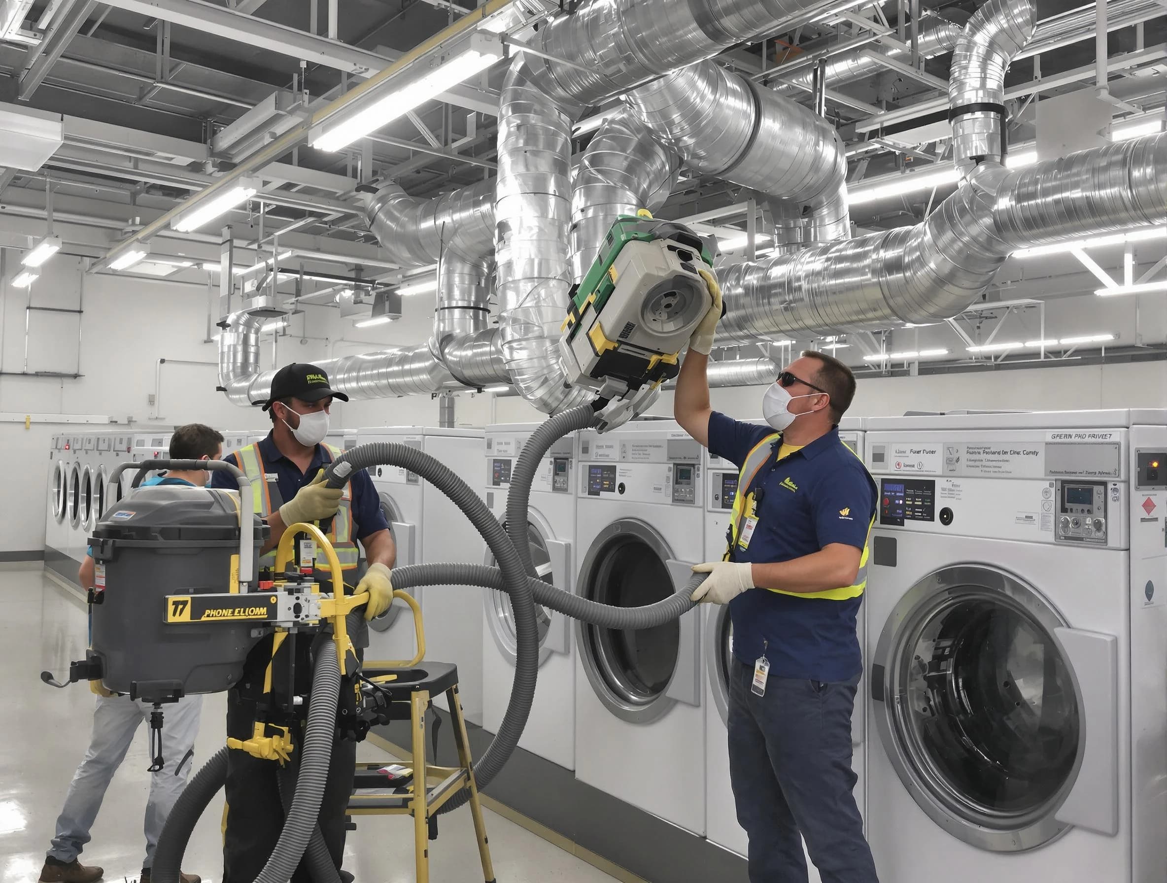 Surprise Dryer Vent Cleaning team cleaning large-scale industrial dryer vent systems at a facility in Surprise