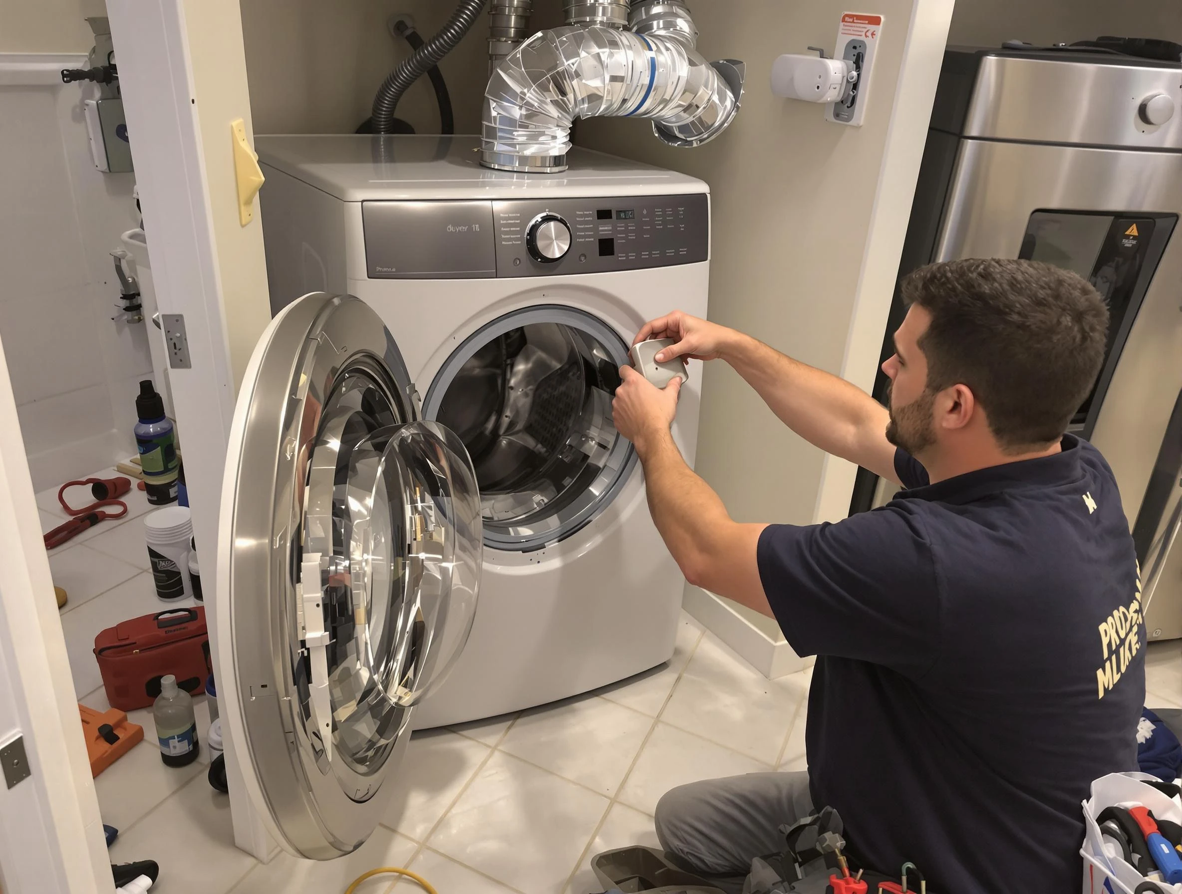 Surprise Dryer Vent Cleaning technician performing precise dryer vent hose installation in Surprise